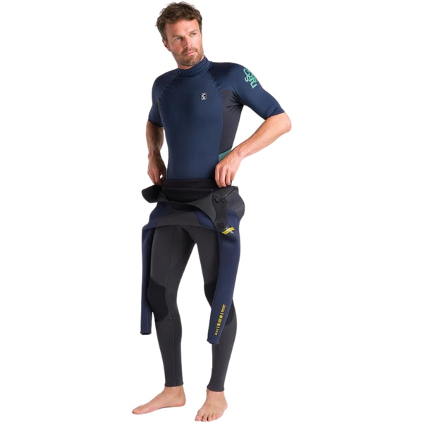 2026 C-Skins Mens NuWave X Short Sleeve Rash Vest C-NLYSSMT - Bluestone / Black / Dark Sage